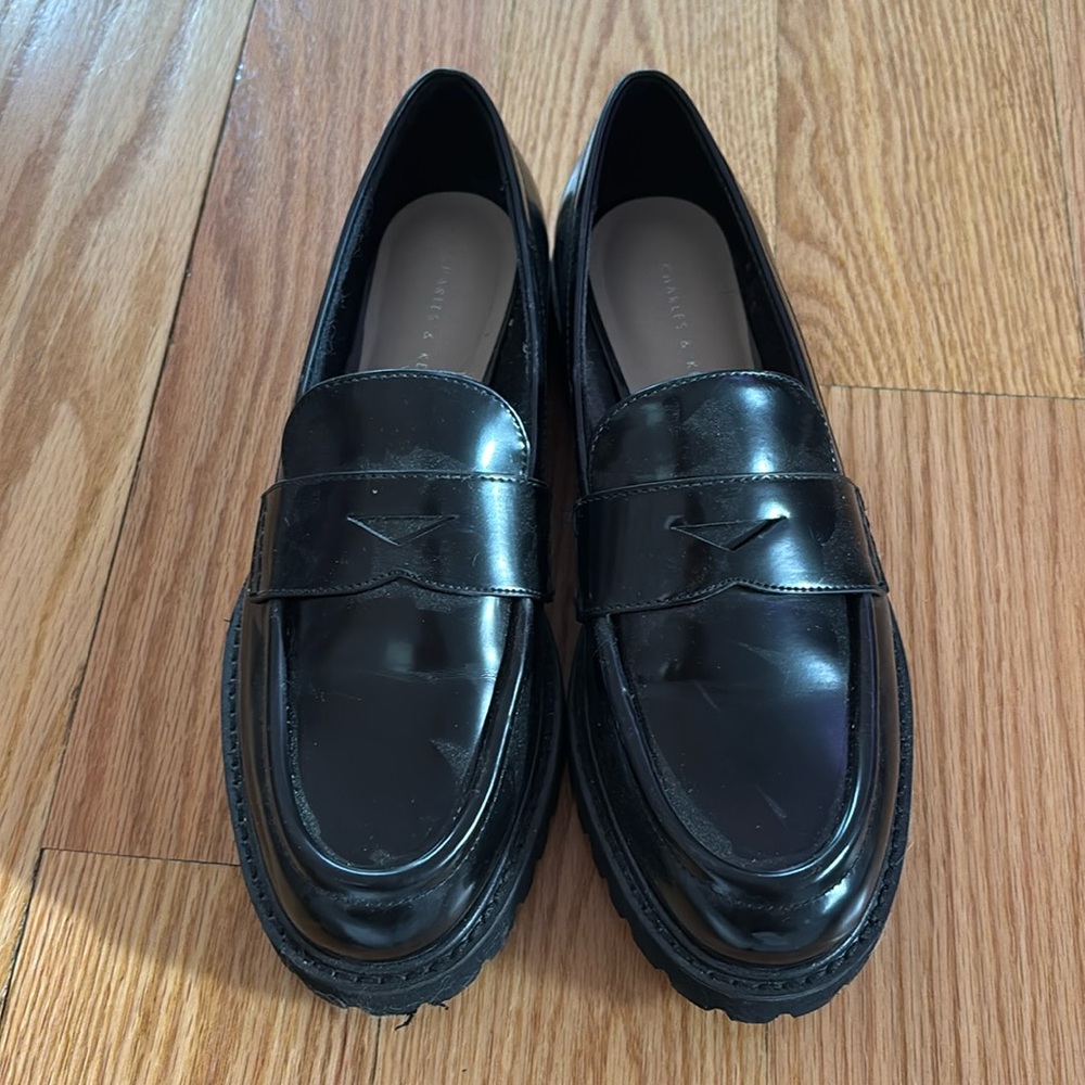 Charles & Keith Chunky Penny Loafers - Black